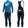 Completo Maglia ML + Pantaloncino con bretelle ML 2020 Movistar Team Winter Invernale N001